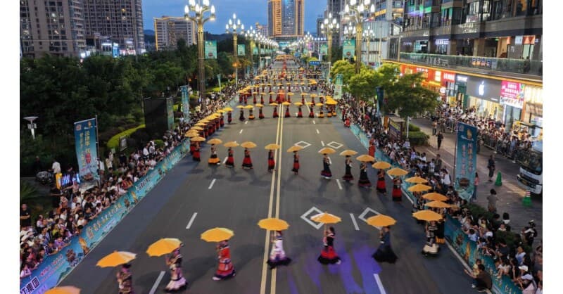 Liangshan, China: 300,000 People Celebrate a Torch Carnival Night