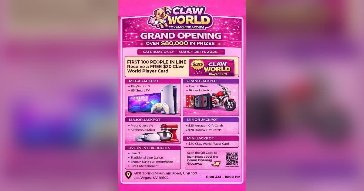Claw World Chinatown Grand Opening in Las Vegas Attracts Over 1,500, Signaling Shift in Attention Economy